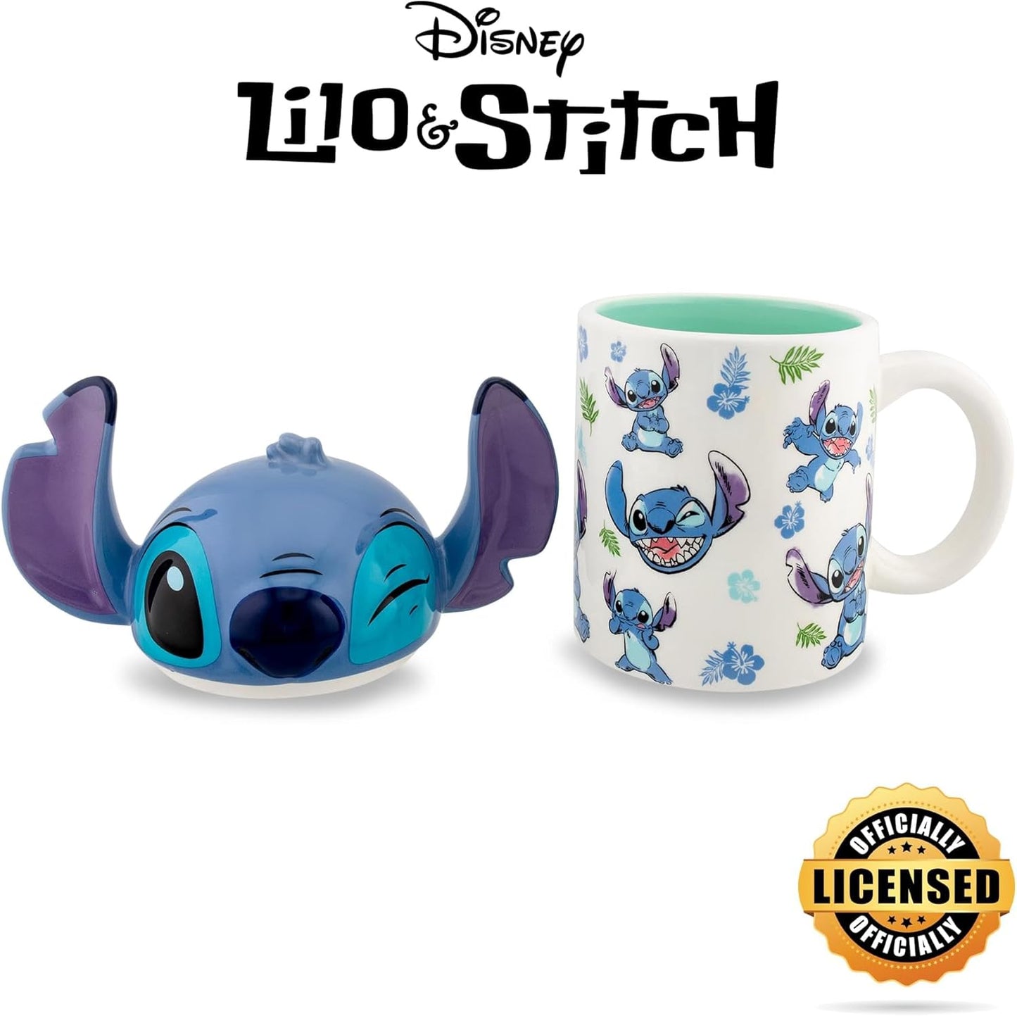 Disney Lilo & Stitch Ceramic Mug With Sculpted Topper