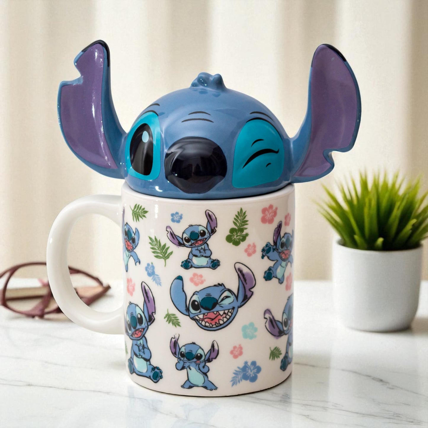 Disney Lilo & Stitch Ceramic Mug With Sculpted Topper