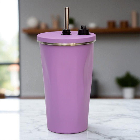 Stainless Steel Vacuum Flask with Straw
