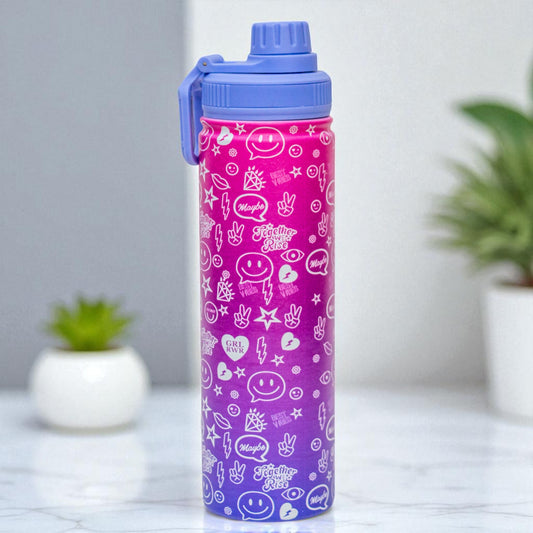 stainless steel water bottle with a straw lid